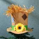 Norme Thanksgiving Scarecrow Hat Tree Topper Fall Christmas Tree Topper for Autumn Harvest Farmhouse Indoor Home Decorations Party Supplies Thanksgiving Country Holiday Accent