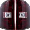 Tail Lights compatible with 2007-2014 Chevy Silverado 1500 2500HD 3500HD(2007 New Body Style only), 2007-2013GMC Sierra 3500HD (Red Smoked Lens-1 Pair(Left+Right), Not Include Bulbs&Wiring Harness)