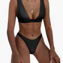 Bathing Suits for Women Deep V Neck Sexy Two Piece Bikini Sets for Women Thong Halter Cheeky Swimsuit, Large