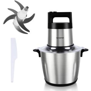 Vayepro 24 Cup Large Capacity Electric mixers, Electric Food Blenders with Stainless Steel Bowl, 2 Speed, 4 Bi-Level Bladesand Spatula, 6L 800W Food Processors for Meat, Onion, Vegetables, Fruits