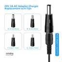 Replacement for Massage Gun 20v Charger Adapter, Compatible with Theragun Elite, Theragun PRO G4, G3, G3PRO, G3-PRO Deep Tissue Massage Gun Adapter Power Supply Charging Cable Cord