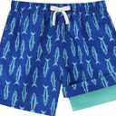westwolf Boys Swim Trunks Compression Liner Bathing Suit Quick Dry Swimsuit 5-16T (Blue)
