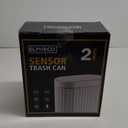 ELPHECO Automatic Motion Sensor Trash Can - 2 Gallon Slimline for Bathroom, Bedroom, Kitchen, Office - White with Gold Trim
