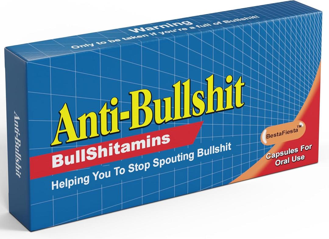 Prank Pill Box Funny Gifts for Men - Gag Christmas Gifts Funny - Prank Gift - Gag Gift Idea for Adults - Adult Gifts - Presents for Men Empty Prank Gift Box Fill It with Candy (Anti-BS)