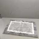 Color&Geometry Simple and Stylish Bath Mats for Bathroom Non Slip, 16"x24" Small Gray Bathroom Rugs, Absorbent, Soft, Washable, Microfiber Bath Rug Shower Mat Outside Shower (Light Grey White)