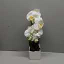Orchids Artificial Fake Flowers with Vase for Table Centerpieces, Fake Orchids in Pots Orquideas Real Touch Flowers Large Vivid Faux Phalaenopsis White Orchid Plant Indoor Room Decoration