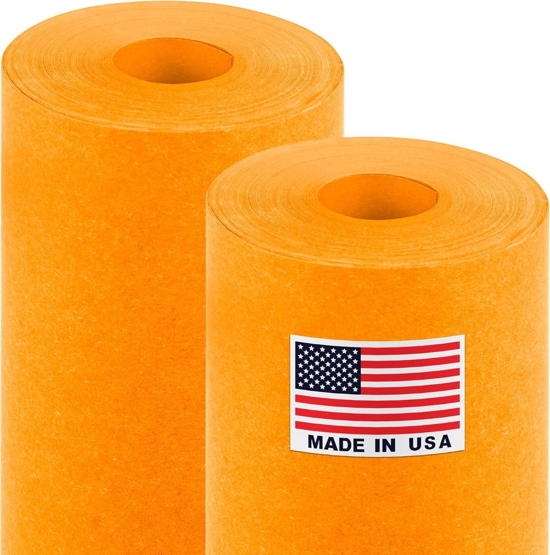 18" x 1200" (100 ft) Orange Kraft Paper Roll (Value Pack of 2), 45 lbs Thickness, Made in USA Colored Kraft Paper for School, Bulletin Board - Odorless, Non-Toxic, Safe for Kids