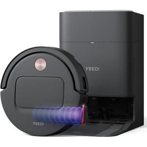 Yeedi M14 Plus Robot Vacuum and Mop, 18, 000Pa Suction, OZMO Roller Instant Self-Washing Mopping, 167℉ Smart Dynamic Hot Wash & Auto-Dry, ZeroTangle 3.0 Anti-Hair Brush, All-in-One Omni Station, Black