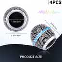 Facmogu Beta58A Steel Mesh Microphone Grill Head, Blue Microphone Grille Replacement Head for DIY Parts Accessory, Mic Replacement Grill Cover Built in Foam Filter, Mic Grilles Head for SM58 SM58S
