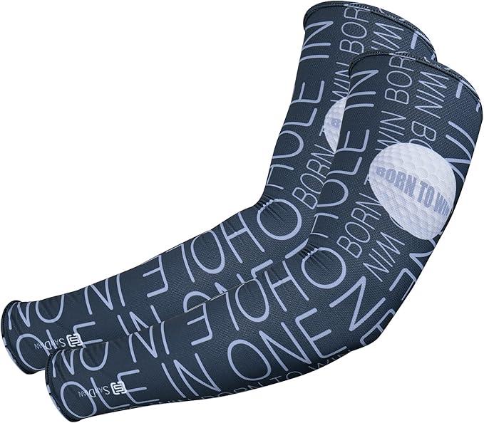 SANDIAN, Cooling Arm Sleeves, Cooling Fabric, UPF 50 Protection, Breathable, One Size Fits, for Men Women, Golf Theme, Size: L