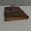 Leather Bound Journal for Men/Women, Rustic Vintage Handmade Large Writing Notebook with 240 Kraft Lined Pages(6x8 inches), Business/Travel Daily Notepad Sketchbook Gift - Brown