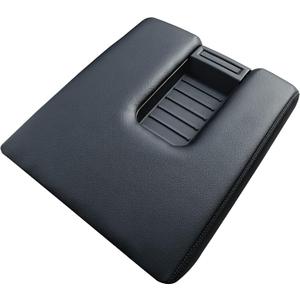 Center Console Lid Compatible with Toyota Tundra 2014 2015 2016 2017 2018 2019 2020 Leather Material (Black)