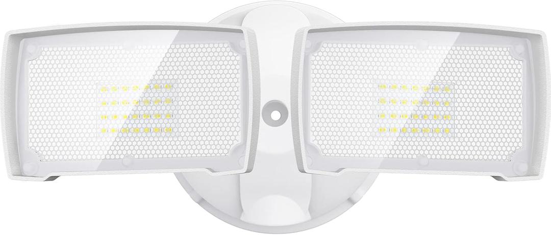 LEPOWER 28W 3000LM LED Security Flood Light Outdoor, Switch Controlled Aluminum Security Light, 2 Adjustable Heads, 5500K Daylight, IP65 Waterproof, Wet Location for Patio, Garden, Yard Lights (White)