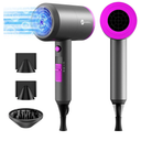 Slopehill Professional Ionic Hair Dryer, Powerful 1800W Fast Drying Low Noise Blow Dryer with 2 Concentrator Nozzle 1 Diffuser Attachments for Home Salon Travel