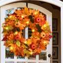 Fall Decorations Fall Wreath, 22 Inch Fall Wreaths for Front Door, Autumn Wreath with Pumpkins Pinecones for Home Wall Fall Decor