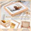 Picture Frame 8x10 inch, Natural Beech Wood Photo Frame Displays 6x8 Inch with Mat or 10x8 without Mat, with High Clear Acrylic, Landscape or Portrait Orientation, Wall-Mount & Tabletop