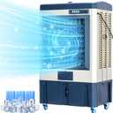 Uthfy 41" Swamp Cooler, 4800 CFM Evaporative Air Cooler with 10.6 Gallon Water Tank, Portable Outdoor Air Conditioner with 3 Ice Pack, 110 Oscillation, 3 Speed for Garage, Yard, Commercial Use (Navy Blue)