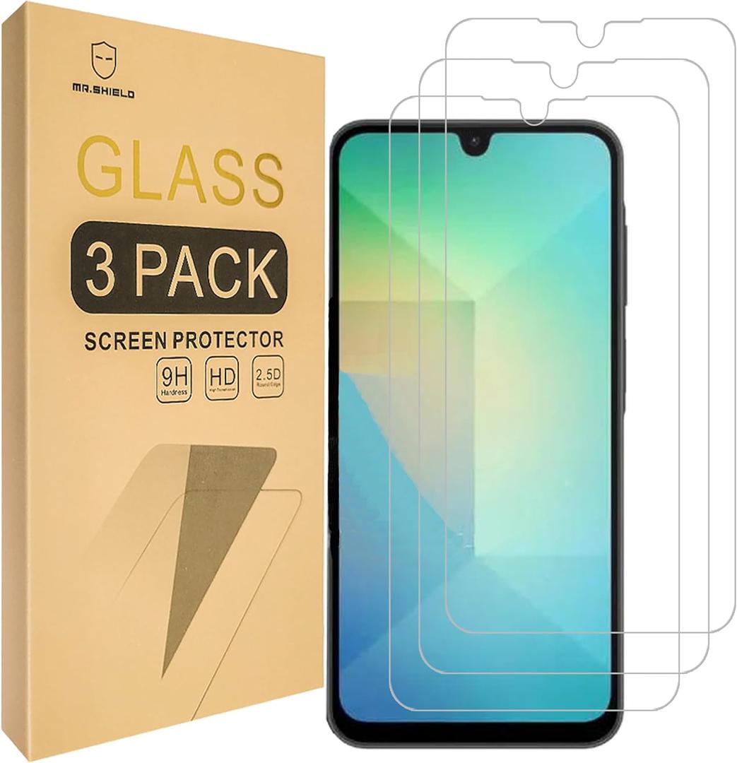 2 x Mr.Shield Screen Protector compatible with Samsung Galaxy A26 5G [Tempered Glass] [3-Pack] [Japan Glass with 9H Hardness]
