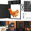 Automatic Chicken Coop Door, Large Size Solar Powered Coop Door with Opening in Emergency, Anti-Pinch, Timer & Light Sensor, Aluminum Waterproof Auto Chicken Door, with 7W Solar Panel