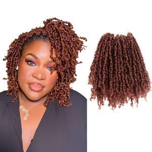 8 Inch 10 Packs Yanky Twist Crochet Hair Pre-twisted Ginger Red Kinky Mini Spring Twist Small Curly Senegalese Twist Braids (350#)