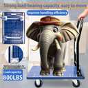Push Cart Dolly, Moving Platform Hand Truck with 360 Degree Swivel Silent Wheel, Foldable for Easy Storage Suitable with 800lb Weight Capacity, Blue