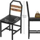YATINEY Dining Chairs, Kitchen Chairs with Back Support, Upholstered Seat and Metal Legs, for Kitchen, Living Room, Rustic Brown and Black CY02L4BR, 36" x 39" x 87"