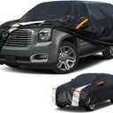Large SUV Car Cover for GMC Yukon 100% Waterproof All Weather, Heavy Duty Outdoor Full Exterior Covers Rain Sun Wind UV Protection.