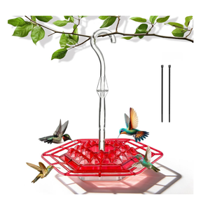 Hummingbird Feeders for Outdoors Hanging with 30 Feeding Ports Saucer Humming Bird Feeder with Integrated Ant Moat Bee-Proof Leak-Proof No Drip, Easy Cleaning and Refill
