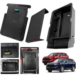 3PCS 2024 2025 2026 Honda CR-V CRV Hybrid Accessories Center Console Organizer Tray for 2025 2024 2023 Honda CR-V (Hybrid) Console Organizer 2024 CRV Console Armrest Tray 2025 CR-V Storage Box