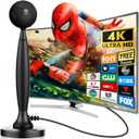 2026 Upgraded TV Antenna Indoor, 3500+ Miles Long Range Reception for Local Channels, Digital HDTV Antenna with Amplifier for Smart TV  Supports 8K 4K 1080P HD, Easy Setup with 26ft Cable