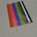 Angled Tips, 12 Pcs Wide Reusable Bubble Tea Straws with 4 Brushes - Multi Colors Jumbo Smoothie Straws, BPA FREE Plastic Straw for Bubble Tea (Tapioca, Pearls), Milkshakes
