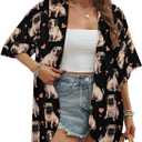 Pug Cardigan Kimono for Women Summer Lounge Lightweight Beach Cover Ups for Swimwear Walking Vacation Party, Large