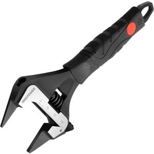 MAXPOWER 6-inch Slim Jaw Adjustable Wrench, Extra Thin Jaw Wide Opening Wrench, Dual Scale with Metric and SAE, Soft Grip Handle