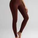 RUNNING GIRL High Waisted Leggings for Women, Seamless Full Length Buttery Soft Yoga Pants for Women, No Front Seam (Brown, S)
