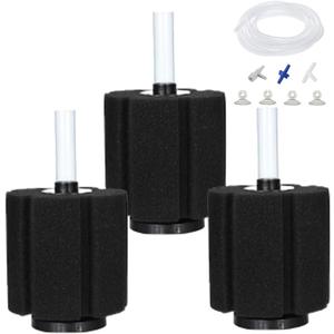 Bio Sponge Filter for Betta Fry Aquarium Fish Tank Up to 60 Gallon Each, 3-Pack (L)