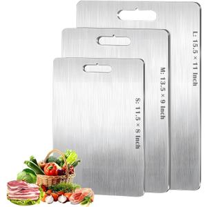 Premium Pure Titanium Cutting Board for Kitchen New Upgrade Double Sided Dust-free Cutting Board,Hygiene Durable Dishwasher Chopping Board for Meat, Vegetables & Fruits (L - 1Pack)