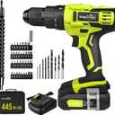 SnapFresh 20V Cordless Impact Drill-1/2" Power Drill/Driver Set,445in-lbs Torque Max,2 Variable Speeds, 43Pcs Bits w/case,2.0Ah Battery & Fast Charger Included, Power Tools