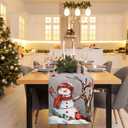 Christmas Red Bird Branch Table Runner Snowman Cardinal Burlap Table Runners, Winter Xmas Seasonal Coffee Table Center Decor for Home Kitchen Dining Party Indoor Outdoor 13x108 Inch