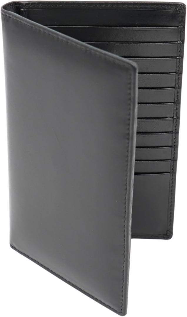 AG Wallets Leather Wallet for Men & Women - Secure RFID Wallet with Space for 20 Credit Cards, 1 ID & Cash - Cowhide Leather Wallet - Slim Bifold Wallet - Long Wallet for Casual or Office - Onyx Black