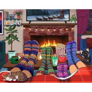 Springbok Snuggle Season 500 Piece Jigsaw Puzzle for Adults and Family - Christmas and Holiday Puzzle - Unique Cut Pieces - Made in USA