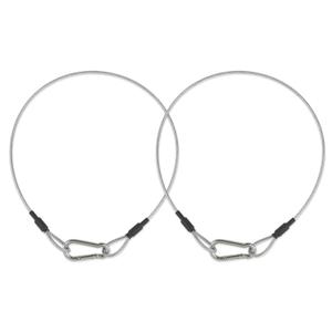 1/8" Safety Cables 2ft Security Cable 304 Stainless Steel Wire Ropes with Carabiner Lock 50lb Load Capacity Falling Prevention for DJ Stage Light Luggage,2 Pack (Silver)