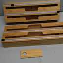 SpaceAid WrapNeat 3 in 1 Wrap Organizer with Cutter and Labels, Plastic Wrap, Aluminum Foil and Wax Bamboo Dispenser for Kitchen Storage Organization Holder for 12" Roll (Natural) (3-Slot, 3"Tall)