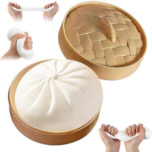 2026 New Dumpling Squishies Stress Ball, Dumpling Fidget Toy for Adults, Anxiety Relief Sensory Toys, Christmas Stocking Stuffers & Birthday Gifts (White)