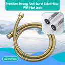 BARROCK Handheld Bidet Sprayer for Toilet, Stainless Steel Metal Made Baby Cloth Diaper Spraying Kit, Bathroom Toilet Bidet Attachment Set for Bathing Pets and Feminine Hygiene, Brushed Brass Gold