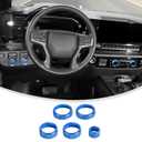 Linskip Dash Control Knob Trim Kit for 2022-2026 Silverado 1500 LT & Up, for 2024-2026 2500HD/3500HD LT & Above, Switch Knob Covers for Chevy Silverado Interior Accessories(Blue)