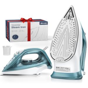 Sundu 1500W Self-Cleaning Iron for Clothes with Auto Shut-Off, Ceramic Coated Soleplate and 12oz Water Tank, Burst Steam for Fast Wrinkle Removal, Precise Thermostat, Green