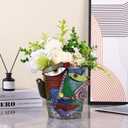 Abstract Art Flower Pot,Large Face Planter,Colorful Head Planter Pot for Plants,Decorative Face Flower Pots for Living Room, Patio,Garden,Unique Home Dcor for Indoor and Outdoor Use (C)