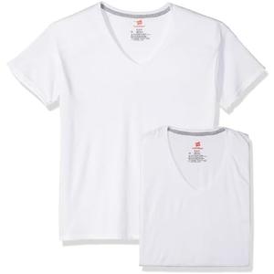 Hanes Ultimate Men's 4-Pack Comfortblend V-Neck with FreshIQ, M Hanes Ultimate Men's 4-Pack Comfortblend V-Neck with FreshIQ, M