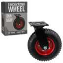 Houseables Cart Wheels, Rubber Caster Wheels, Large Caster, 8 Inch, Swivel, Heavy Duty, Outdoor, Off Road, Offroad, All Terrain, Flat Free Tire, No Flat, Industrial, Castor, for Dolly, Utility Cart