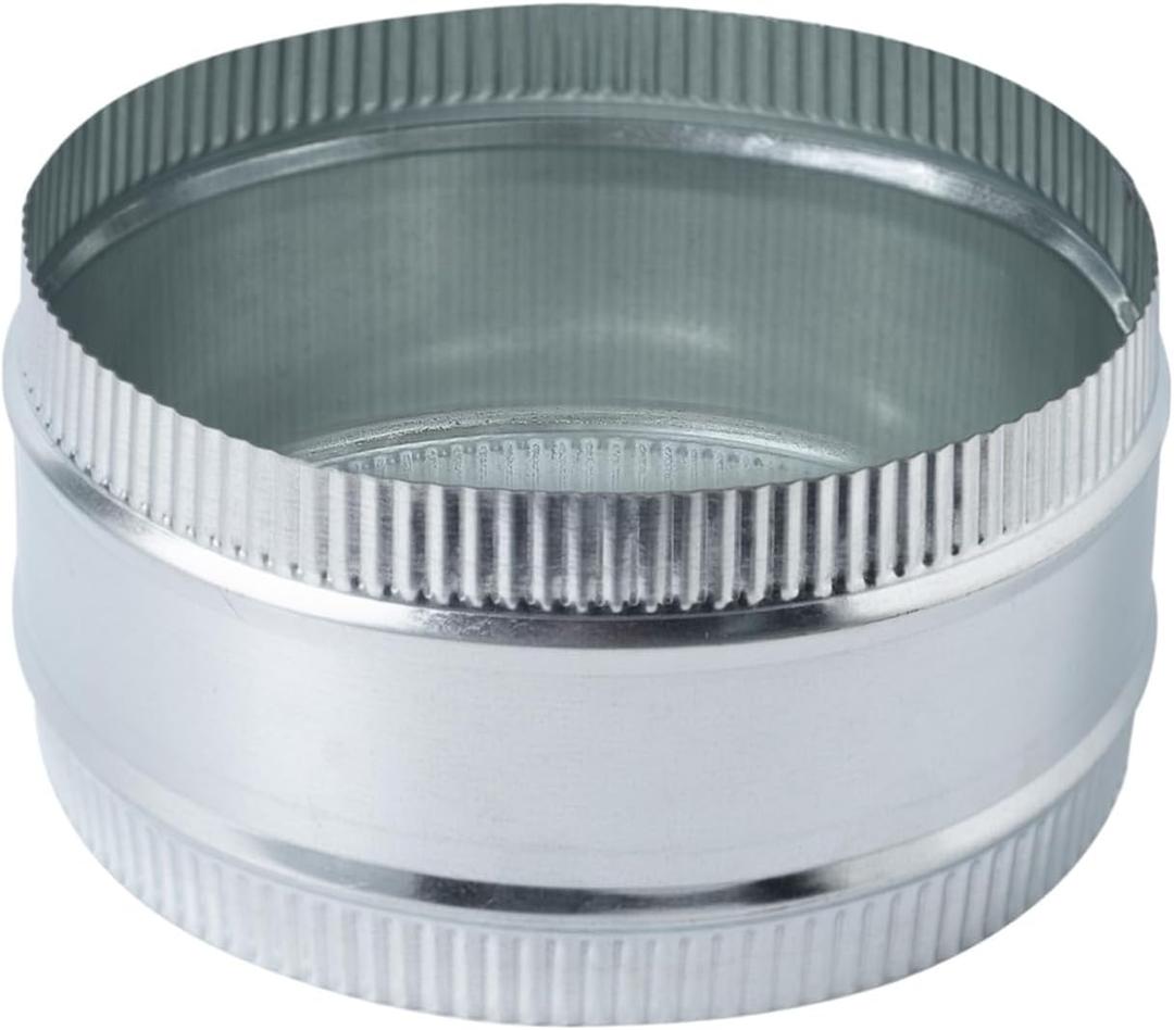 8 Inch Round Galvanized Steel Duct Connector - Metal Ventilation Pipe Coupler - Dryer Vent Hose Extension - HVAC Ducting Coupling for Straight Connection